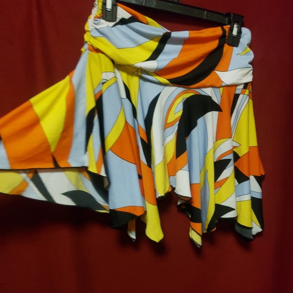 90'S JENETTE ASYMETRICAL MINI SKIRT/M/GPLC - Picture 1 of 5